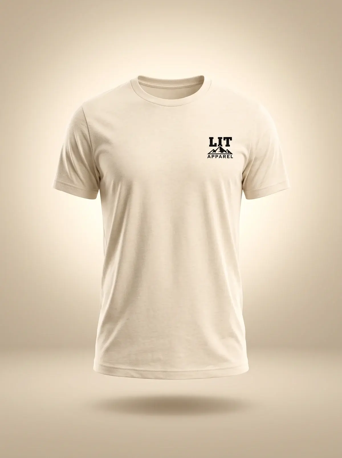 LIT Discipline Tee — Natural Cream in Natural Cream, photographed front-on against a paper ground.