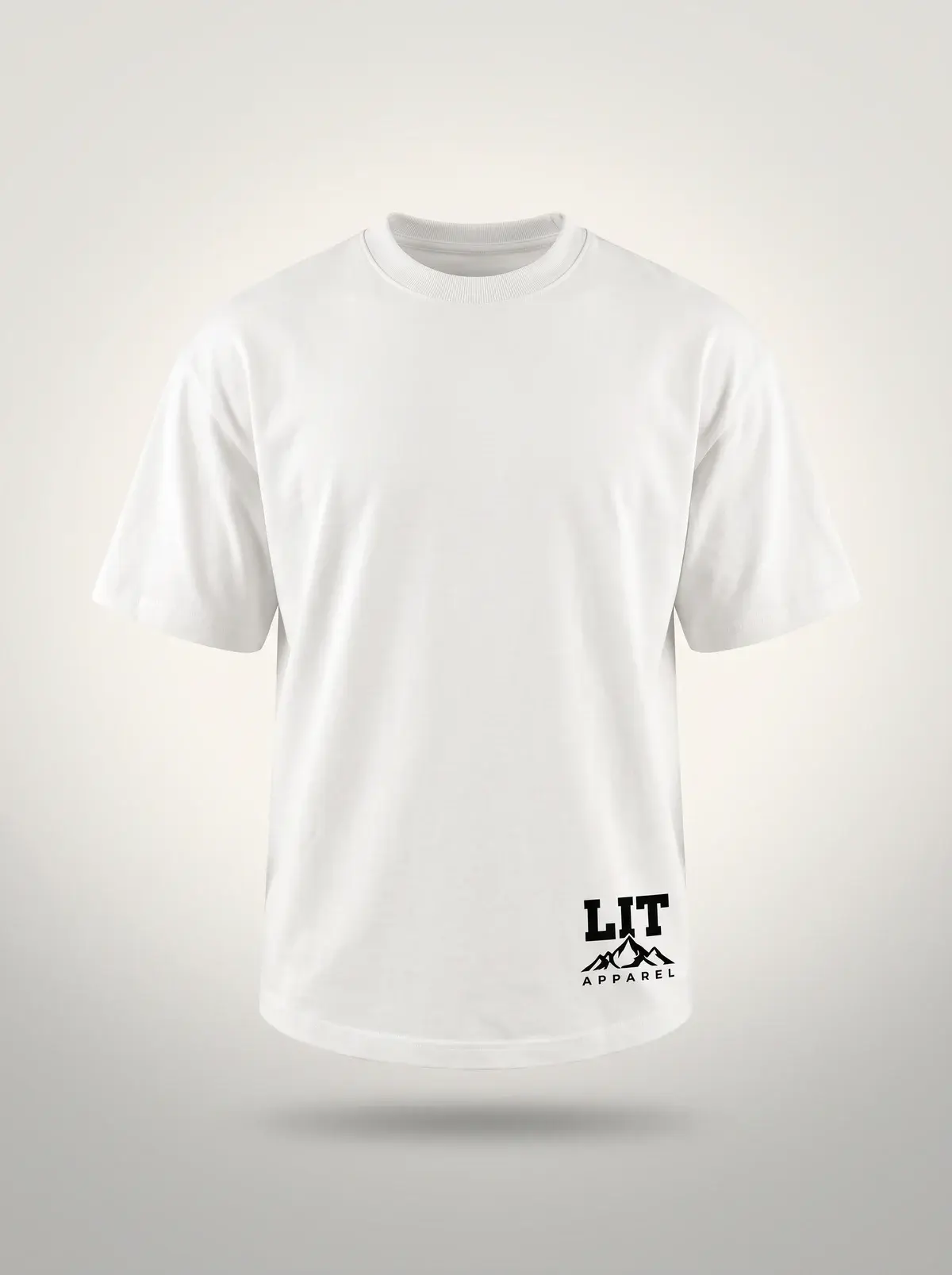 LIT Pump Cover — White in Overexposed White, photographed front-on against a paper ground.