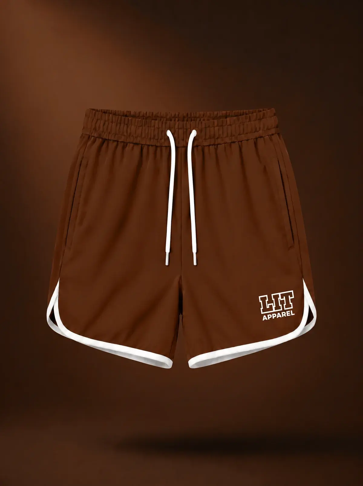 LIT Track Short — Chestnut in Summit Chestnut, photographed front-on against a paper ground.